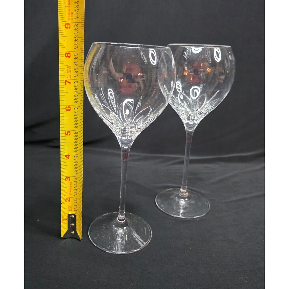 Vintage Wedgwood Knightsbridge Platinum Wine Glasses | Pair | Crystal England - Picture 11 of 11